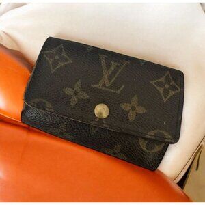 LOUIS VUITTON Vintage Logo Leather Logo Key Holder Case